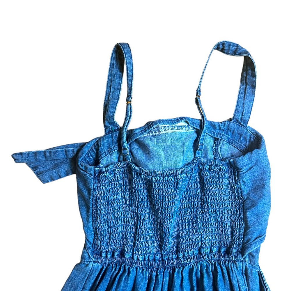 Vintage Abercrombie & Fitch Denim Jumpsuit Size XXSP Tie Front Cropped - Picture 8 of 12